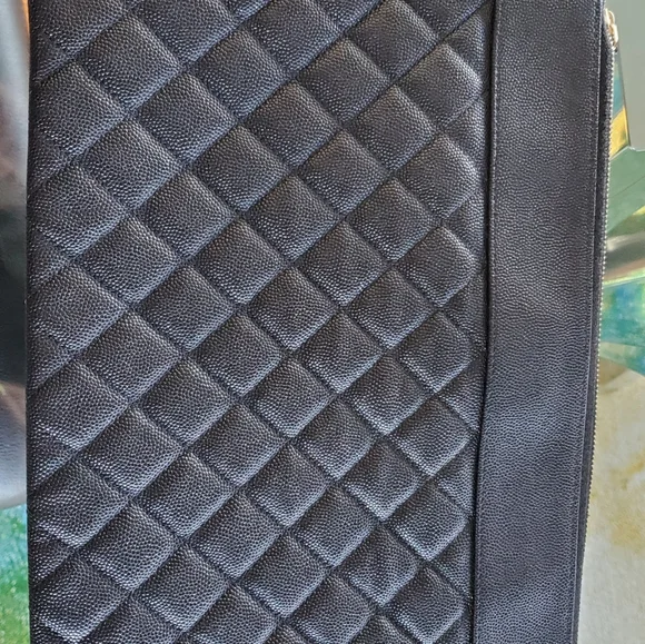 CHANEL Black Caviar Clutch Case Very Good - Picture 4 of 8